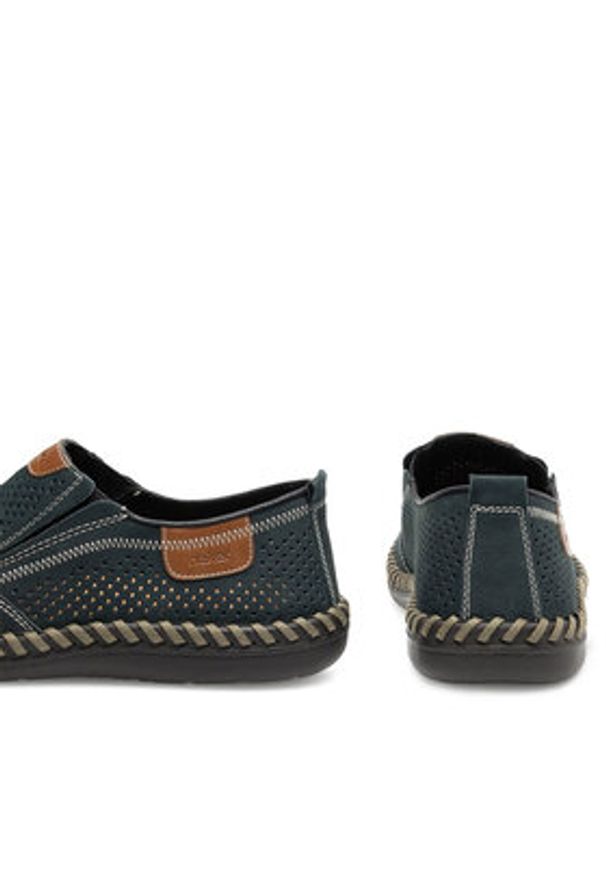 Rieker Półbuty B2465-14 Niebieski. Kolor: niebieski. Materiał: nubuk, skóra