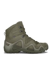 Buty trekkingowe męskie Lowa Military-stiefel Zephyr Tf Mid Gtx. Wysokość cholewki: za kostkę. Zapięcie: sznurówki. Kolor: zielony, wielokolorowy. Materiał: skóra, syntetyk, tkanina, materiał. Szerokość cholewki: normalna