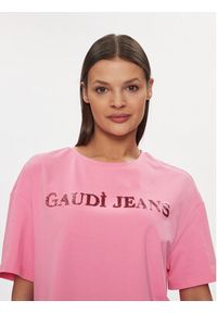 Gaudi T-Shirt 411BD64025 Różowy Relaxed Fit. Kolor: różowy. Materiał: bawełna