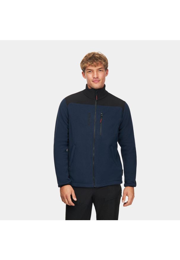 Bluza polarowa turystyczna Alpinus Caen 200. Kolor: wielokolorowy, czarny, niebieski. Materiał: poliester