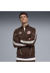 Puma - Męska kurtka FC St. Pauli KING Anthem PUMA Espresso Brown White. Kolor: brązowy, biały, wielokolorowy. Sport: bieganie