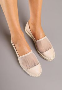 Born2be - Beżowe Siateczkowe Espadryle na Podeszwie z Plecionki Follmiriela. Okazja: na co dzień, na spotkanie biznesowe, do pracy, na spacer. Kolor: beżowy. Materiał: materiał. Wzór: kwiaty. Sezon: lato. Styl: biznesowy, klasyczny, elegancki, casual #5