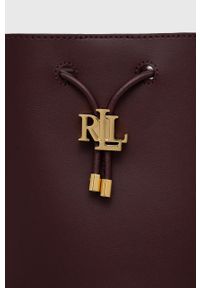 Lauren Ralph Lauren Torebka skórzana 431837534007 kolor bordowy. Kolor: czerwony. Materiał: skórzane. Rodzaj torebki: na ramię #3