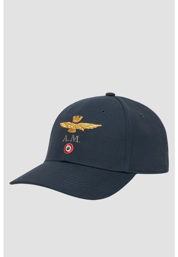 Aeronautica Militare - AERONAUTICA MILITARE Granatowa męska czapka z daszkiem. Kolor: niebieski. Styl: elegancki, casual, klasyczny, sportowy