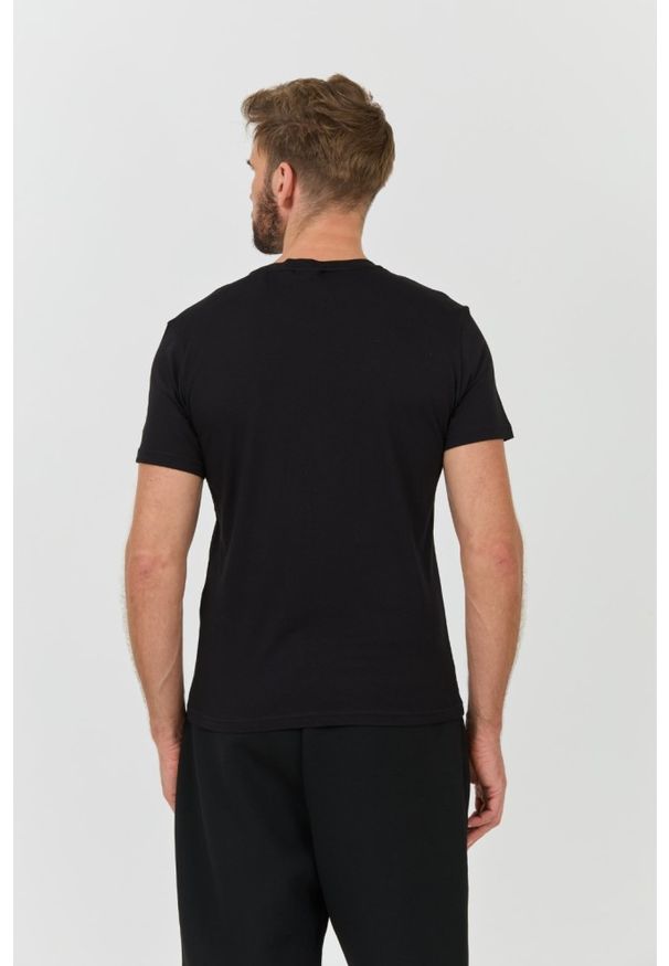 Emporio Armani - EMPORIO ARMANI Czarny męski t-shirt logo brodé, Rozmiar XXL. Kolor: czarny