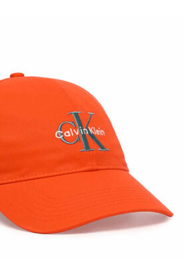 Calvin Klein Czapka z daszkiem Monologo Embroidery Baseball Cap LV04G5004G Pomarańczowy. Kolor: pomarańczowy. Materiał: bawełna