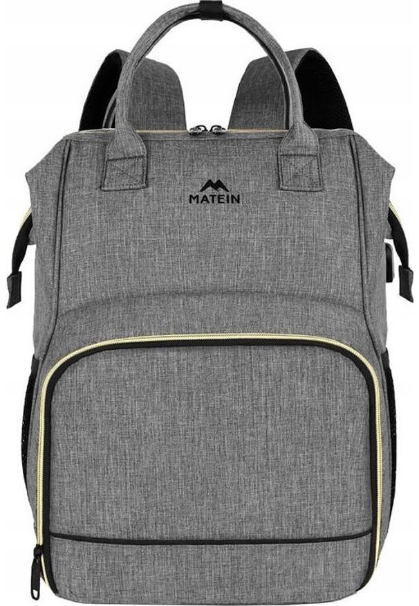 ML Plecak na laptopa / Torba na lunch 15.6'' Matein 1368 Szary USB. Kolor: szary