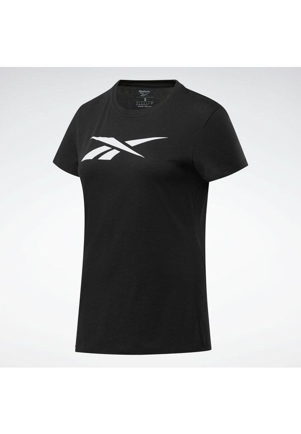 Reebok - Koszulka T-shirt na co dzień damska REEBOK bawełna. Kolor: czarny. Materiał: bawełna