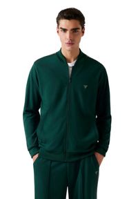 Guess - GUESS Zielona męska bluza rozpinana Truck Interlock, Rozmiar M. Kolor: zielony. Materiał: materiał, elastan, wiskoza, poliester. Długość rękawa: długi rękaw. Długość: długie. Styl: klasyczny, elegancki #2