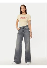 Tommy Jeans T-Shirt DW0DW19447 Żółty Slim Fit. Kolor: żółty. Materiał: bawełna #3