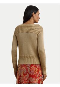 Lauren Ralph Lauren - LAUREN RALPH LAUREN Sweter 200909317005 Beżowy Relaxed Fit. Kolor: beżowy. Materiał: wiskoza, bawełna #4