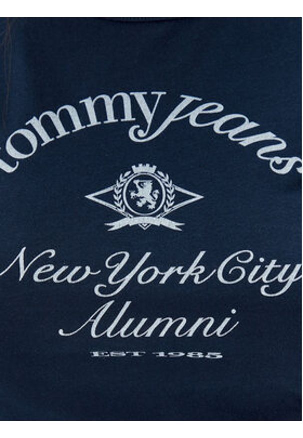 Tommy Jeans T-Shirt Nyc Ringer DW0DW20323 Granatowy Slim Fit. Kolor: niebieski. Materiał: bawełna