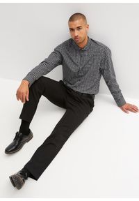 bonprix - Koszula w biznesowym stylu, z czystej bawełny. Okazja: na spotkanie biznesowe. Kolor: czarny. Materiał: bawełna. Styl: biznesowy #3