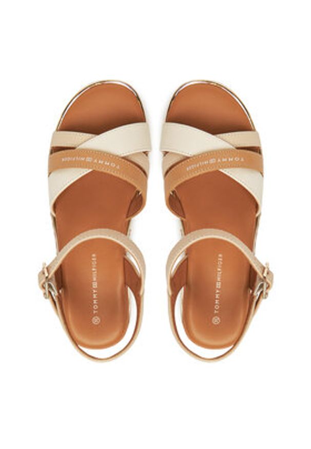TOMMY HILFIGER - Tommy Hilfiger Espadryle T3A2-33790-0371 S Beżowy. Kolor: beżowy. Materiał: skóra