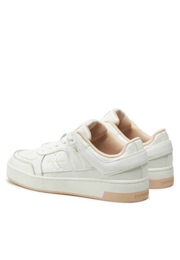 Calvin Klein Jeans Sneakersy Basket Cupsole Low Mix YW0YW01650 Biały. Kolor: biały. Materiał: skóra