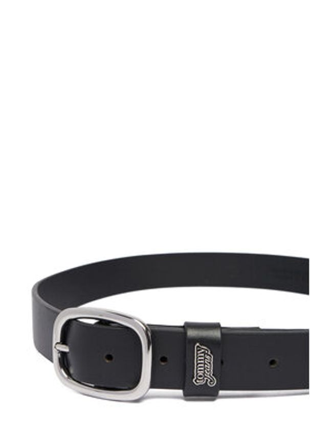 Tommy Jeans Pasek Tjw Oval 3.0 Buckle AW0AW18812 Czarny. Kolor: czarny. Materiał: skóra