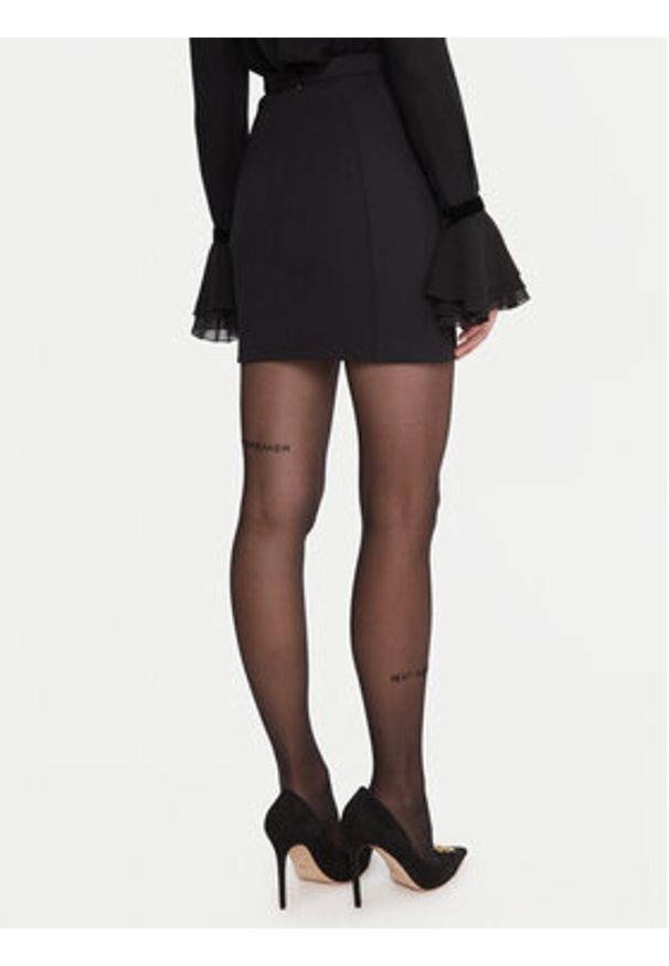 Elisabetta Franchi Spódnica mini GO-148-57E2-V380 Czarny Regular Fit. Kolor: czarny. Materiał: syntetyk