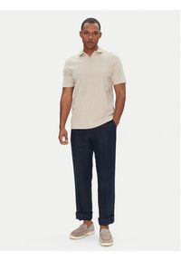 BOSS Polo Pe_Doubletowel 50539869 Beżowy Relaxed Fit. Typ kołnierza: polo. Kolor: beżowy. Materiał: bawełna #4