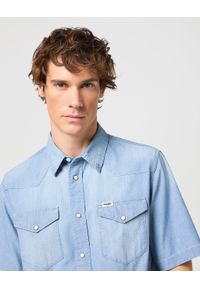 Wrangler - WRANGLER SS WESTERN SHIRT MĘSKA KOSZULA Z KRÓTKIM RĘKAWEM LIGHT STONE 112350573. Długość rękawa: krótki rękaw. Długość: krótkie #4