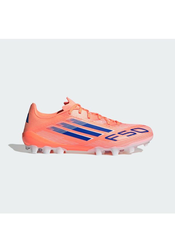 Adidas - Buty F50 League 2G/3G Artificial Grass. Kolor: niebieski, pomarańczowy, biały, wielokolorowy. Sport: piłka nożna