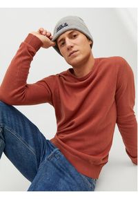 Jack & Jones Sweter 12208364 Pomarańczowy Regular Fit. Kolor: pomarańczowy. Materiał: bawełna #3