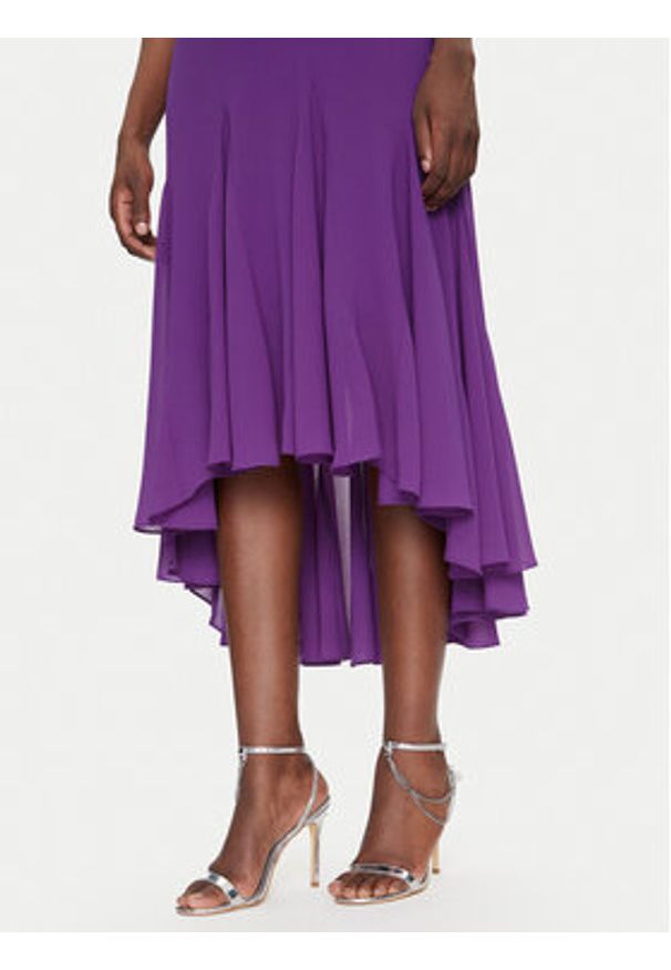 Morgan Sukienka koktajlowa 251-REEL M Fioletowy Regular Fit. Kolor: fioletowy. Materiał: syntetyk. Styl: wizytowy