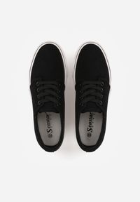 Born2be - Czarne Klasyczne Tenisówki z Ozdobnym Paskiem przy Podeszwie Ranora. Zapięcie: pasek. Kolor: czarny. Materiał: jeans, dresówka. Szerokość cholewki: normalna. Wzór: gładki. Styl: klasyczny #7