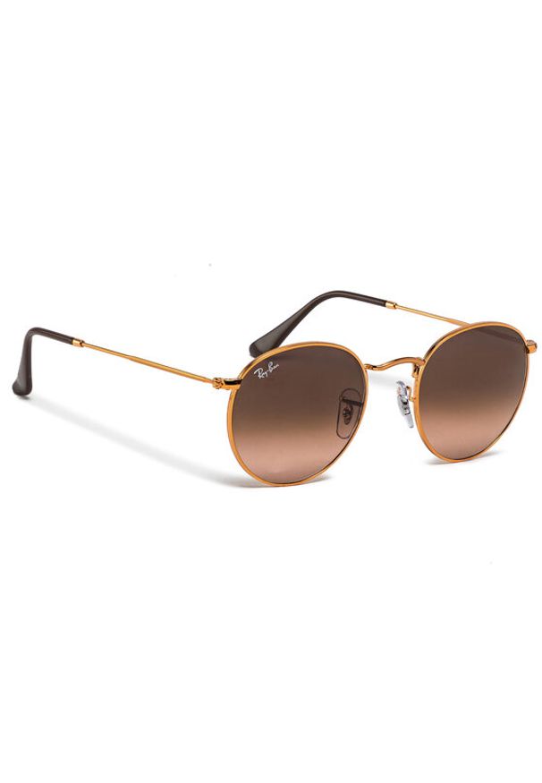 Ray-Ban Okulary przeciwsłoneczne Round Metal 0RB3447 9001A5 Brązowy. Kolor: brązowy. Materiał: syntetyk
