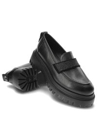 Czarne Półbuty Karino Eleganckie Skórzane Buty. Okazja: na spacer, do pracy, na co dzień. Kolor: czarny. Materiał: skóra. Szerokość cholewki: normalna. Styl: elegancki #7