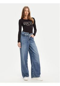Guess Body W5YP05 K68D2 Czarny Slim Fit. Kolor: czarny. Materiał: wiskoza