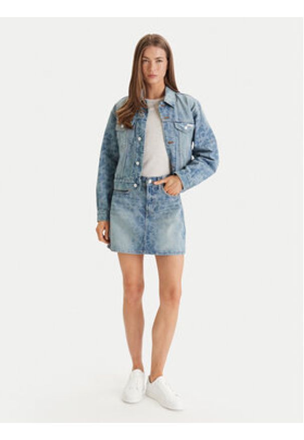 Calvin Klein Jeans Kurtka jeansowa LV047F677G Niebieski Regular Fit. Kolor: niebieski. Materiał: bawełna