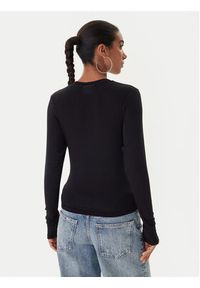 Juicy Couture Bluzka Slub JCWCT225312 Czarny Slim Fit. Kolor: czarny. Materiał: wiskoza #3