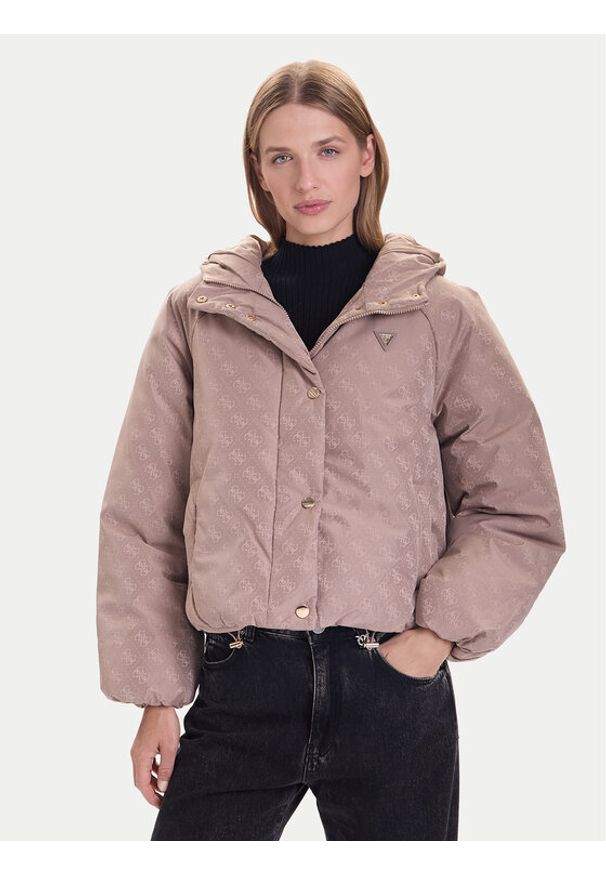 Guess Kurtka zimowa V5BL07 WGLW2 Beżowy Relaxed Fit. Kolor: beżowy. Materiał: syntetyk. Sezon: zima