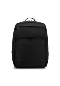 Wittchen - Męski plecak na laptopa 15,6” z dwiema kieszeniami na froncie czarny. Kolor: czarny. Materiał: nylon. Styl: casual, biznesowy, elegancki, młodzieżowy