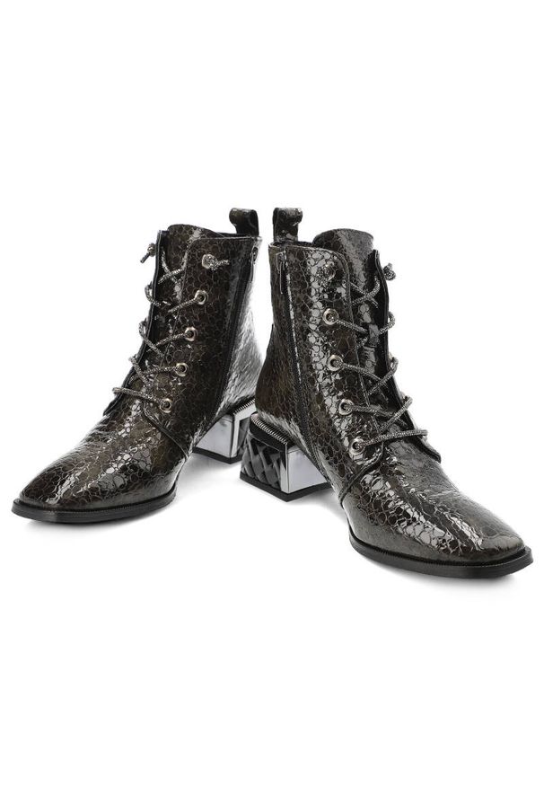 Zielone Botki Venezia Modne Buty Damskie. Okazja: na co dzień. Kolor: zielony. Materiał: jeans, skóra. Styl: casual, elegancki