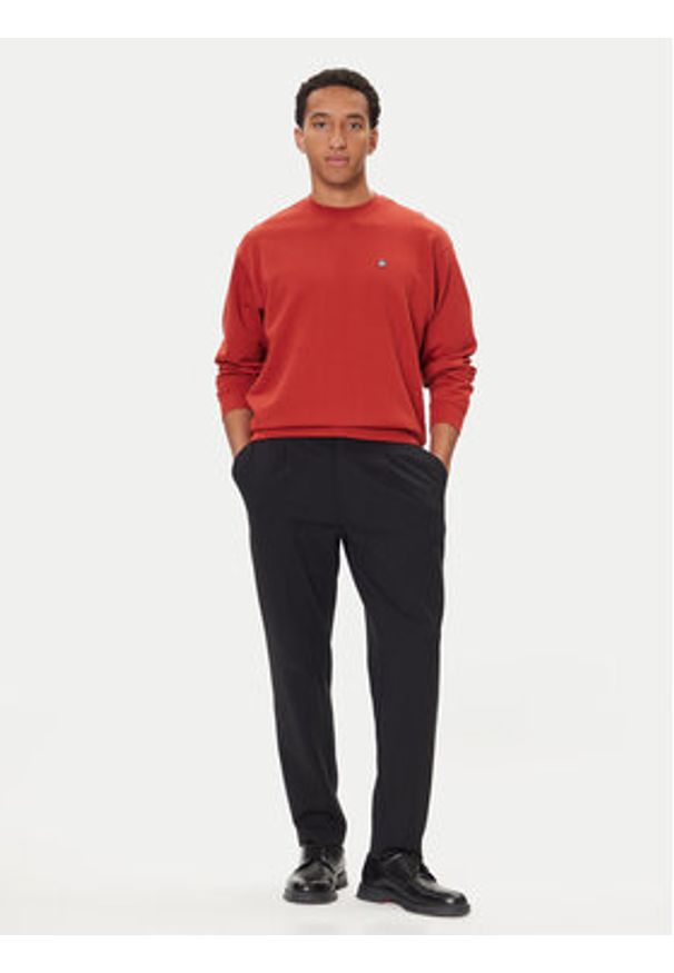 United Colors of Benetton - United Colors Of Benetton Bluza 342ZU1093 Bordowy Regular Fit. Kolor: czerwony. Materiał: bawełna