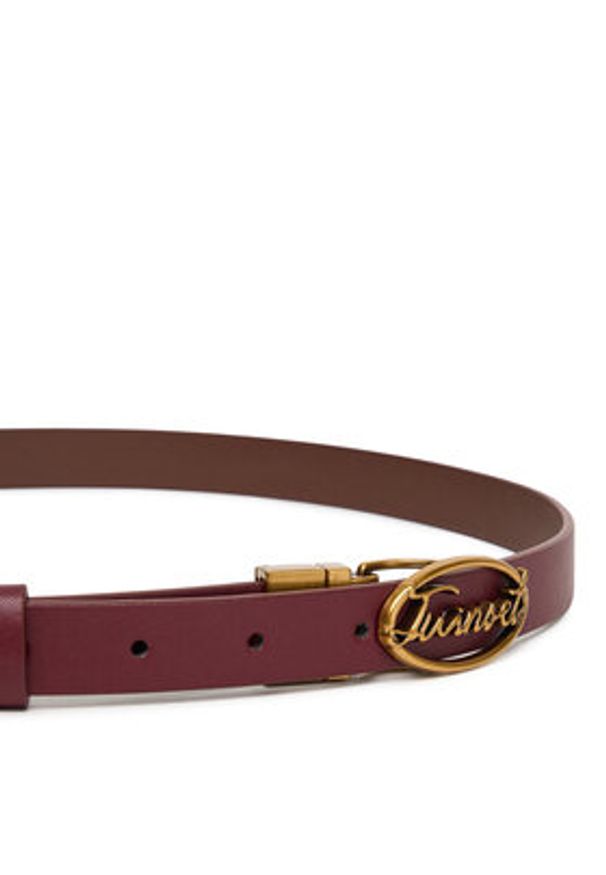 TwinSet - TWINSET Pasek Damski 252TA403A Bordowy. Kolor: czerwony. Materiał: skóra