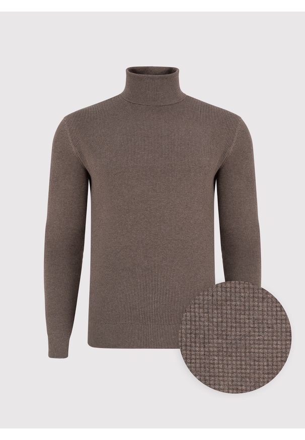 Pako Lorente - PAKO LORENTE – Męski golf w kolorze brązowym. Typ kołnierza: golf. Kolor: brązowy. Materiał: bawełna, nylon. Sezon: jesień