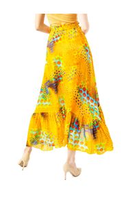 COSEL - Żółta spódnica maxi Tortola. Kolor: żółty. Materiał: wiskoza, tkanina. Długość: do kostek. Wzór: nadruk #7