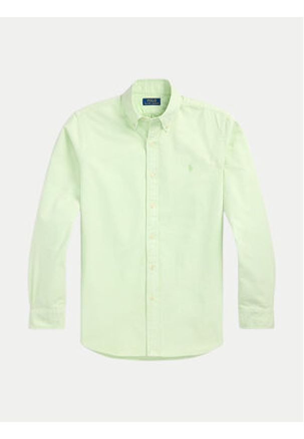 Polo Ralph Lauren Koszula 710968913006 Zielony Custom Fit. Typ kołnierza: polo. Kolor: zielony. Materiał: bawełna