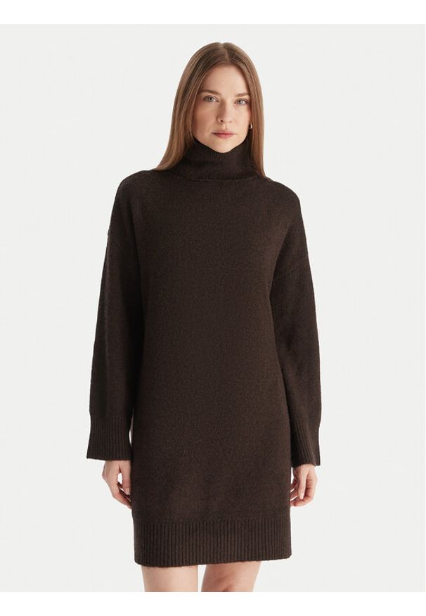 Vero Moda Sukienka dzianinowa Aquarius 10331900 Brązowy Regular Fit. Kolor: brązowy. Materiał: syntetyk