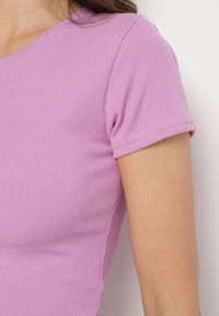 Born2be - Jasnofioletowy T-shirt z Prążkowanego Materiału o Krótkim Kroju Telunna. Kolor: fioletowy. Materiał: materiał, prążkowany. Długość: krótkie. Sezon: lato. Styl: klasyczny #7