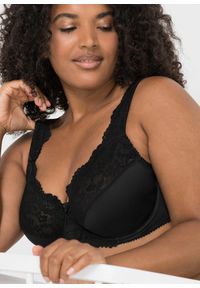 bonprix - Biustonosz minimizer z wyściełanymi ramiączkami (2 szt.). Kolor: czarny. Materiał: koronka. Rodzaj stanika: różne sposoby noszenia, wyściełane miseczki. Wzór: koronka #2