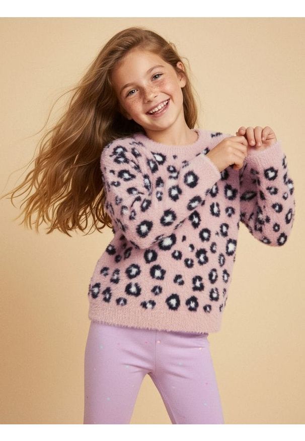 Sinsay - Sweter ze wzorkiem panterki - wielobarwny. Wzór: motyw zwierzęcy