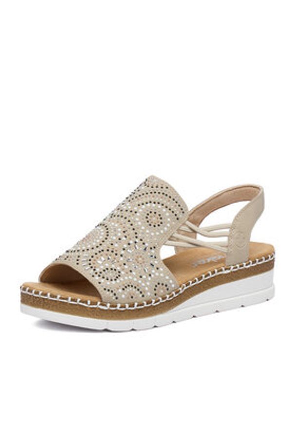 Rieker Sandały CEO-V1246-62 Beżowy. Kolor: beżowy. Materiał: skóra