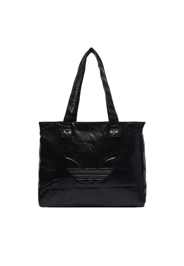 Adidas - adidas Torebka Shopper Metallic Pu Bag KR1565 Czarny. Kolor: czarny. Materiał: skórzane