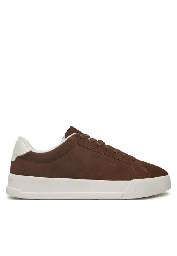 TOMMY HILFIGER - Tommy Hilfiger Sneakersy Court FM0FM05459 Brązowy. Kolor: brązowy. Materiał: zamsz, skóra