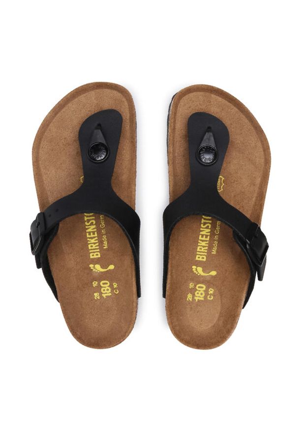 Birkenstock Japonki Gizeh Kinder 846143 Czarny. Kolor: czarny. Materiał: skóra