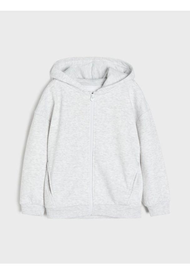 Sinsay - Rozpinana bluza z kapturem - szary. Typ kołnierza: kaptur. Kolor: szary