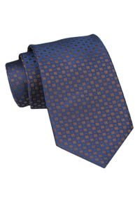 Alties - Klasyczny Męski Krawat - ALTIES - Brąz, Granat, Kratka. Kolor: niebieski, brązowy, wielokolorowy, beżowy. Materiał: tkanina. Wzór: kratka. Styl: klasyczny